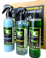 Ride n shine kit from Electric Travels, includes eco-friendly bike cleaning and scooter cleaning products, such as detailer, degreaser and a bike cleaning shot. Shop now online from www.electrictravels.co.uk